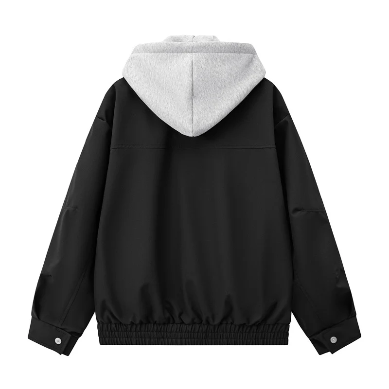 Herren Boxy-Übergangsjacke mit kontrastreicher Innenkapuze und elastischem Saum Drune