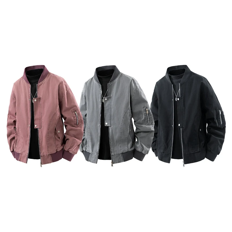 Herren Boxy-Bomberjacke im Utility-Look mit Ärmel-Reißverschluss & Rippbündchen Drune