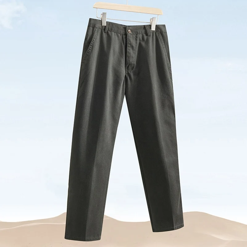 Herren Baumwoll-Twill Chinohose mit geradem Schnitt & schrägen Eingrifftaschen Drune
