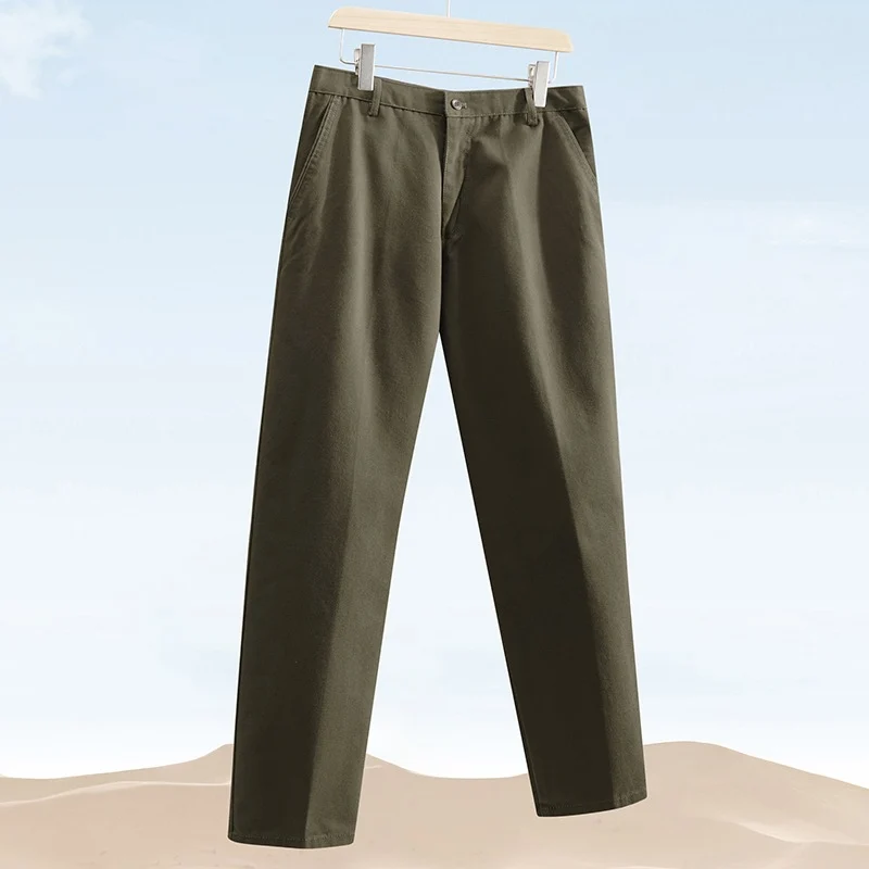 Herren Baumwoll-Twill Chinohose mit geradem Schnitt & schrägen Eingrifftaschen Drune