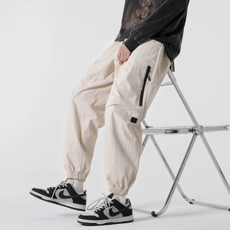 Herren Baggy-Tech-Cargo-Hose mit Ripstop‑Nylon, Knieabnähern & elastischem Bündchen Drune