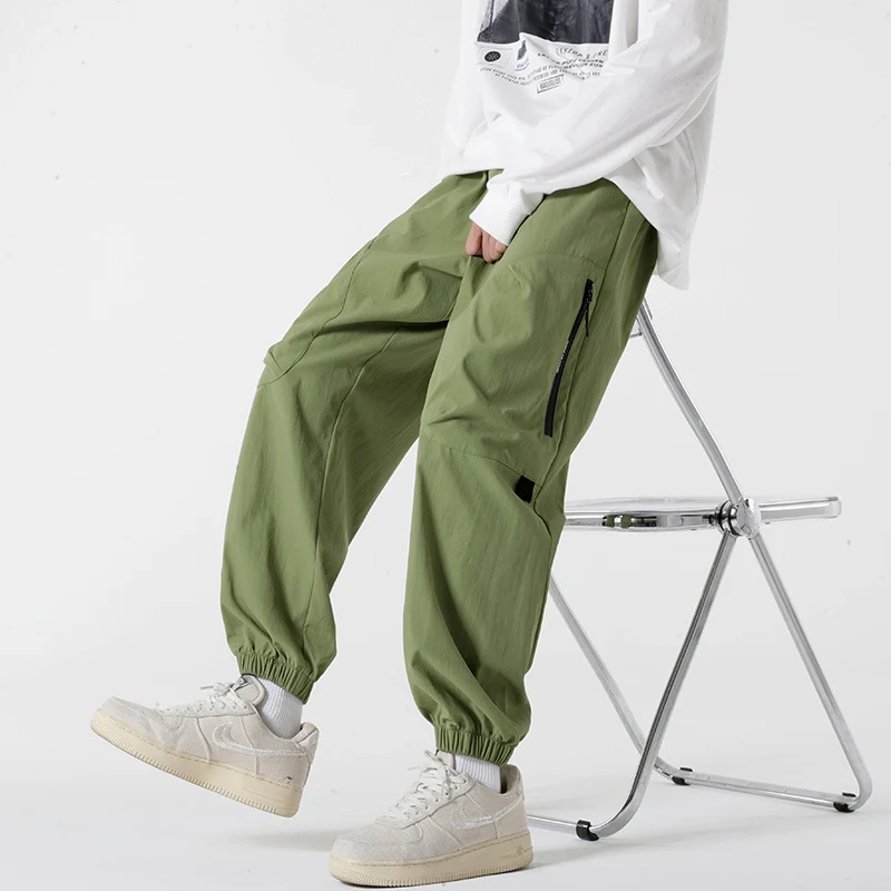 Herren Baggy-Tech-Cargo-Hose mit Ripstop‑Nylon, Knieabnähern & elastischem Bündchen Drune
