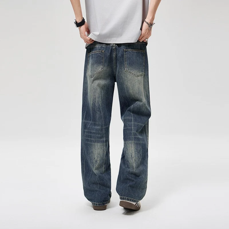Herren Baggy-Jeans im Vintage‑Wash mit hoher Bundhöhe, relaxed Bein & dezenter Distressed‑Optik Drune