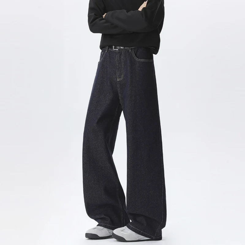 Herren Baggy-Jeans im Ultraweiten Denim-Schnitt mit hoher Leibhöhe & Deep‑Cuff-Optik Drune