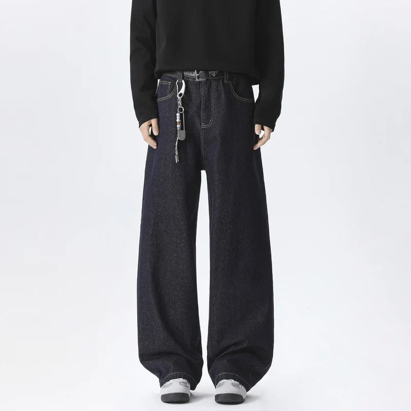Herren Baggy-Jeans im Ultraweiten Denim-Schnitt mit hoher Leibhöhe & Deep‑Cuff-Optik Drune
