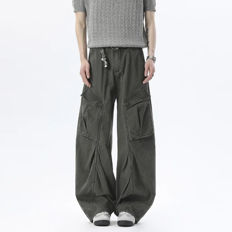 Herren Baggy-Cargo-Hose im Oversize-Schnitt mit großen Klappentaschen Drune