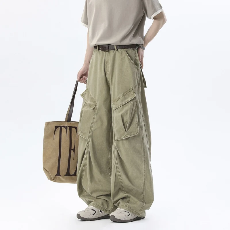 Herren Baggy-Cargo-Hose im Oversize-Schnitt mit großen Klappentaschen Drune