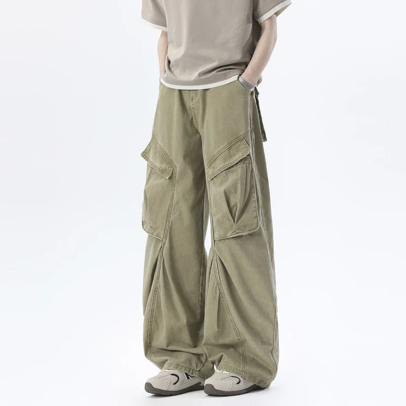 Herren Baggy-Cargo-Hose im Oversize-Schnitt mit großen Klappentaschen Drune