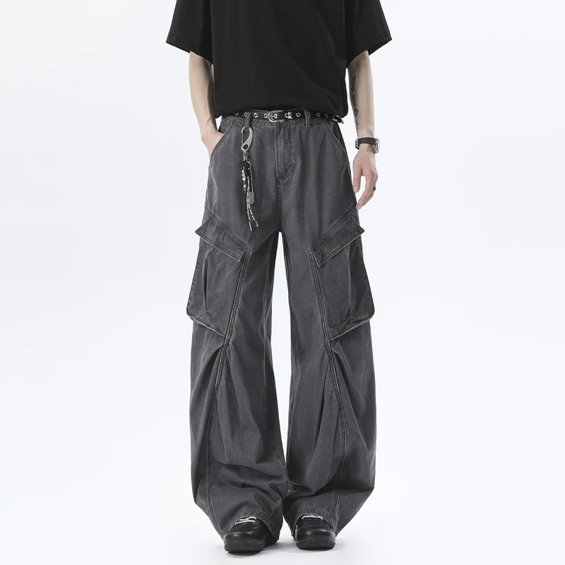 Herren Baggy-Cargo-Hose im Oversize-Schnitt mit großen Klappentaschen Drune