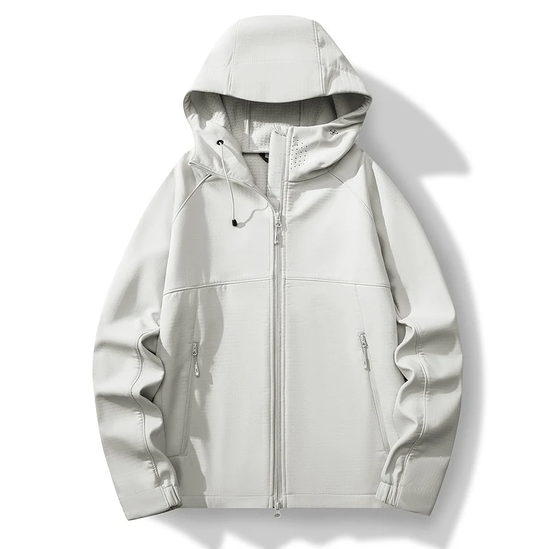 Herren Atmungsaktive Softshell-Hybridjacke mit Kapuze, Fleece-Innenfutter und Zwei-Wege-Reißverschluss Drune