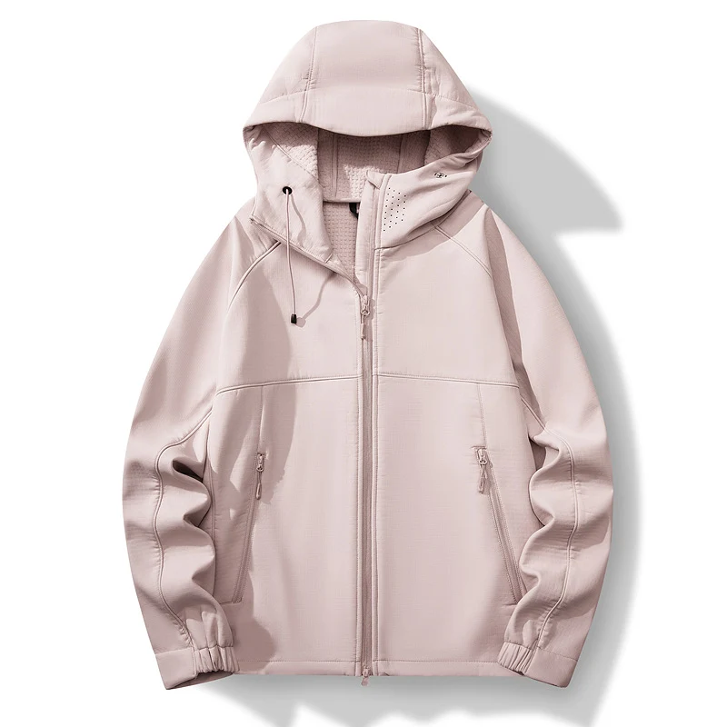Herren Atmungsaktive Softshell-Hybridjacke mit Kapuze, Fleece-Innenfutter und Zwei-Wege-Reißverschluss Drune