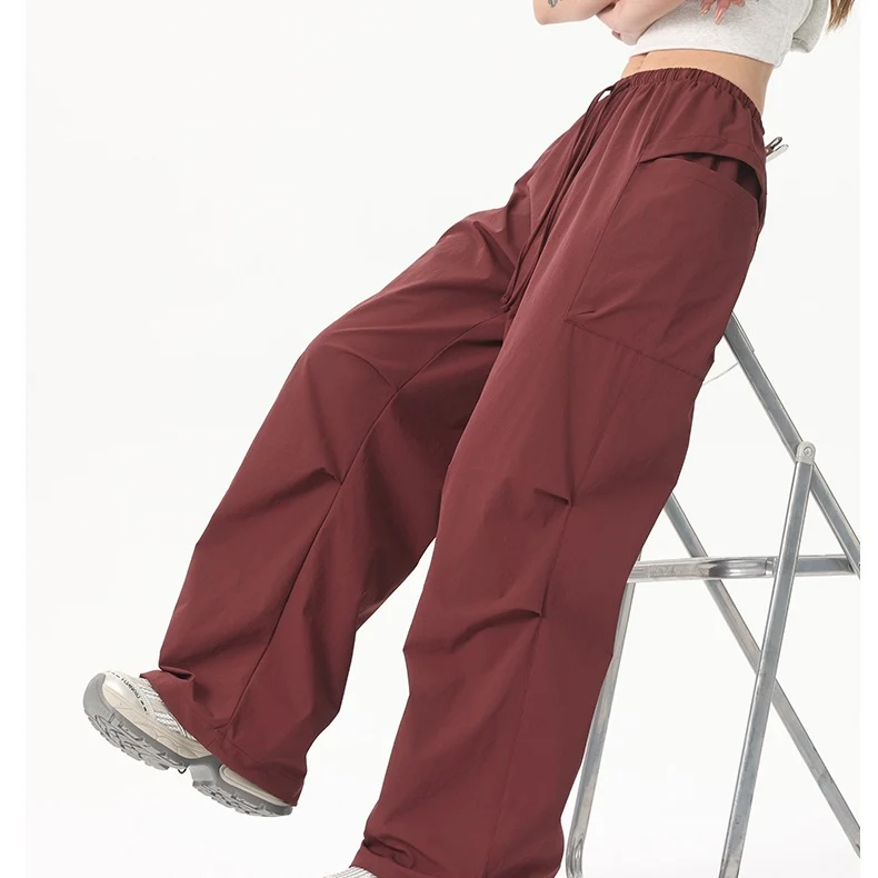 Damen Wide‑Leg Cargo‑Hose mit elastischem Bund & Utility‑Taschen Drune