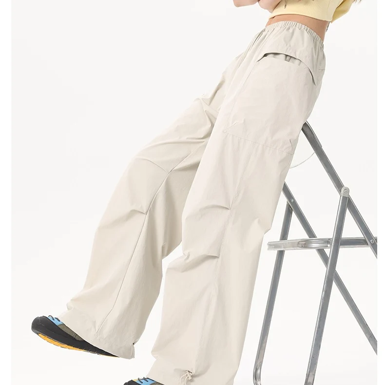 Damen Wide‑Leg Cargo‑Hose mit elastischem Bund & Utility‑Taschen Drune