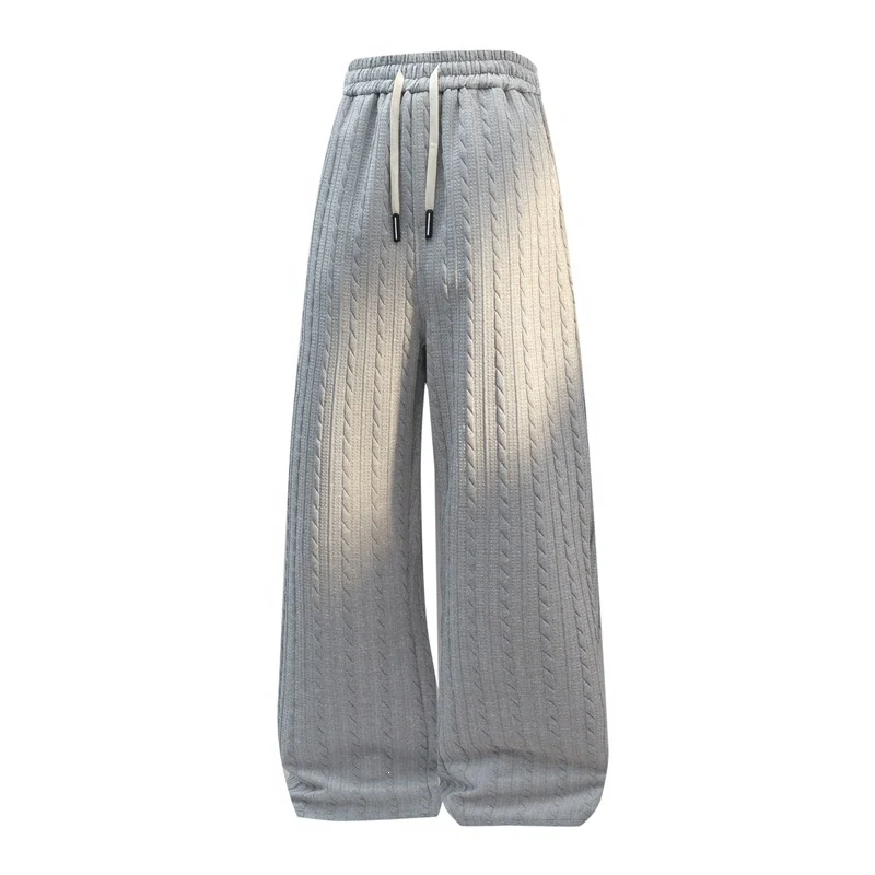 Damen Weite Strick-Loungehose mit Zopfmuster, Kordelbund & Relaxed-Silhouette Drune