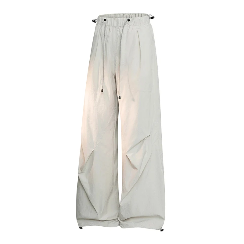 Damen Weite Palazzo-Hose mit Tunnelzugbund, drapierten Falten & verstellbarem Saum Drune