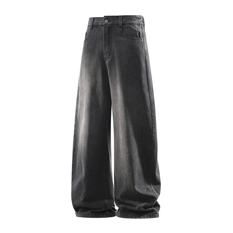 Damen Weite Jeanshose mit hohem Bund, elastischem Taillenbund und Baggy‑Silhouette Drune