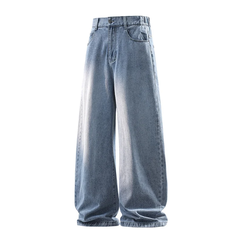 Damen Weite Jeanshose mit hohem Bund, elastischem Taillenbund und Baggy‑Silhouette Drune