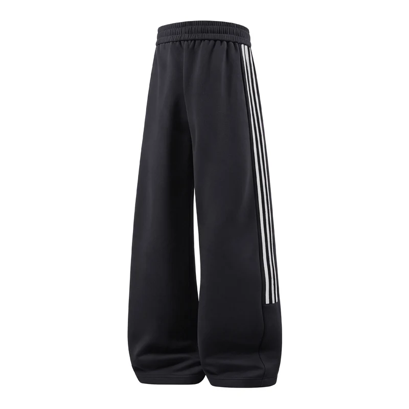 Damen Weite High-Waist Jogginghose mit markanten Seitenstreifen & Kordelzug Drune