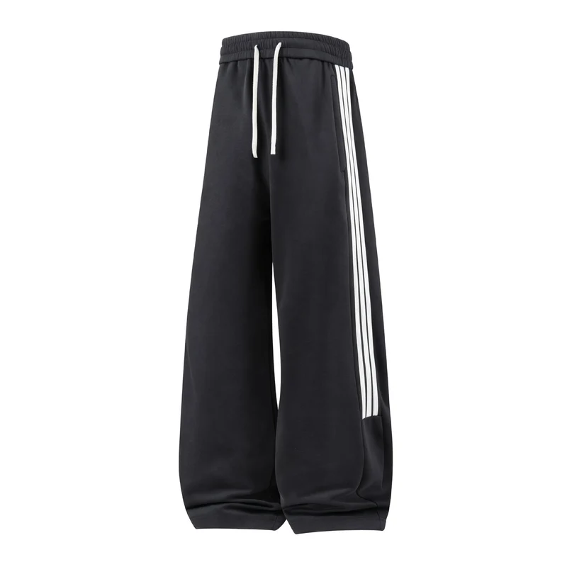 Damen Weite High-Waist Jogginghose mit markanten Seitenstreifen & Kordelzug Drune