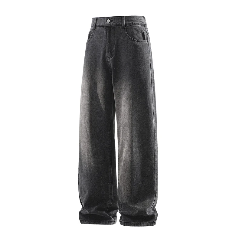 Damen Weite High‑Waist Baggy‑Jeans mit elastischem Bund und Used‑Look Drune
