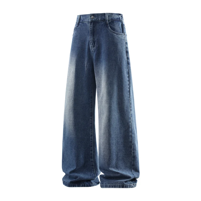 Damen Weite Baggy-Jeans mit hoher Taille, extra weitem Bein und Vintage-Waschung Drune
