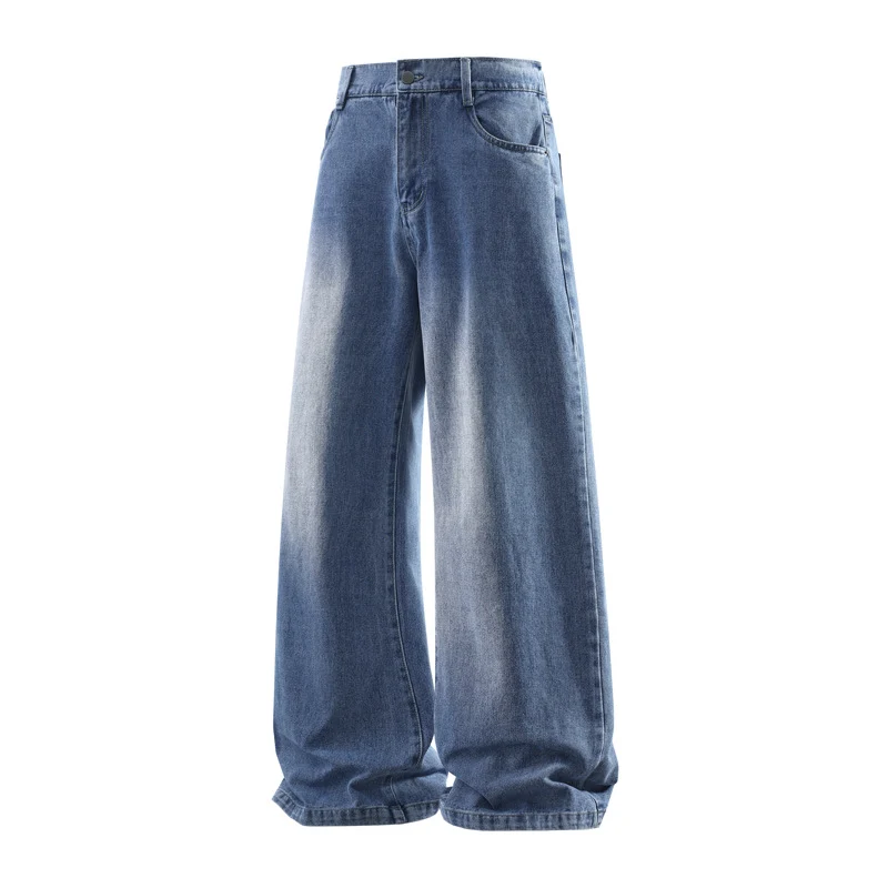 Damen Weite Baggy-Jeans mit hoher Taille, extra weitem Bein und Vintage-Waschung Drune