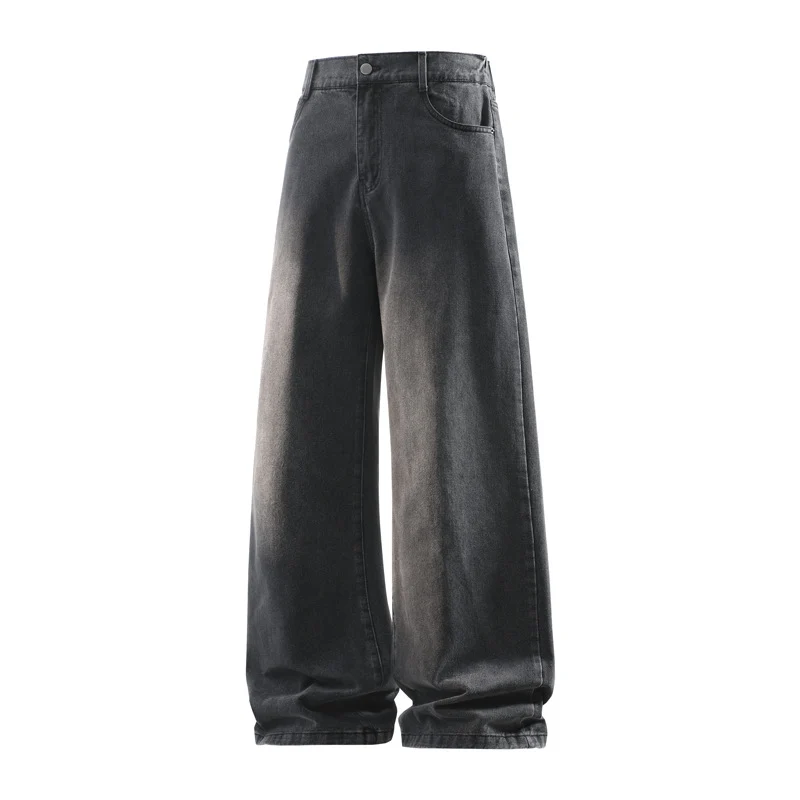 Damen Weite Baggy-Jeans mit hoher Taille, extra weitem Bein und Vintage-Waschung Drune