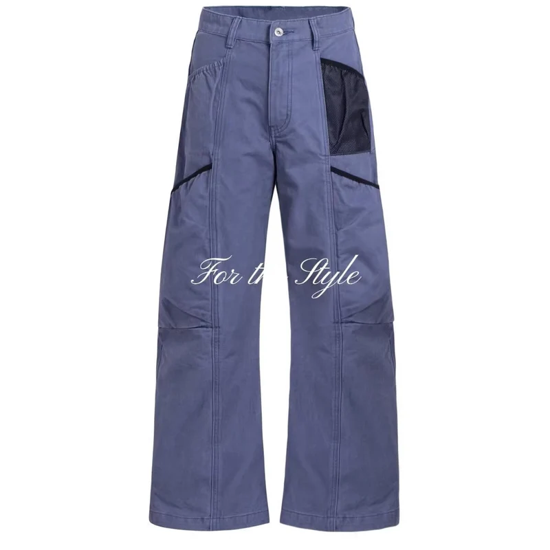 Damen Utility-Cargo-Hose mit weitem Bein, Mehrfach‑Taschen & Mesh‑Einsatz Drune