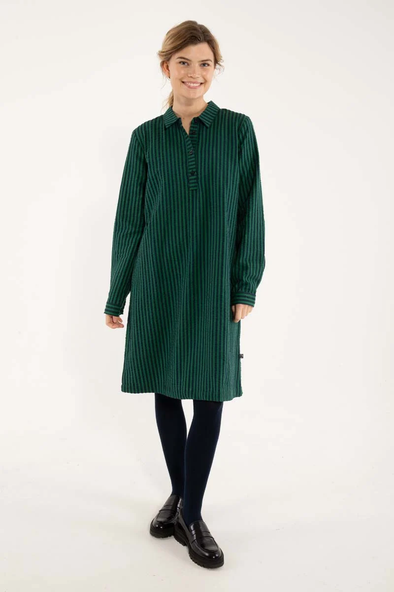 Danecarnation Seersucker Dress Dk Navy/Dk Pine
