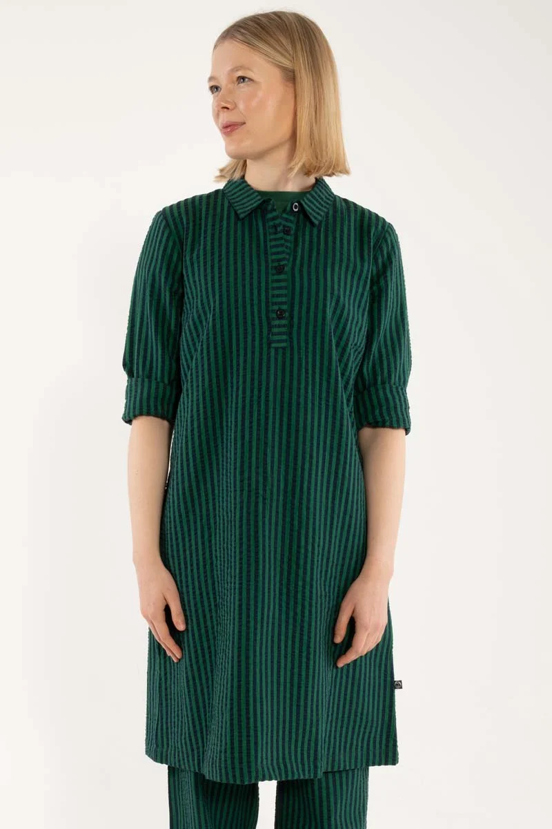 Danecarnation Seersucker Dress Dk Navy/Dk Pine