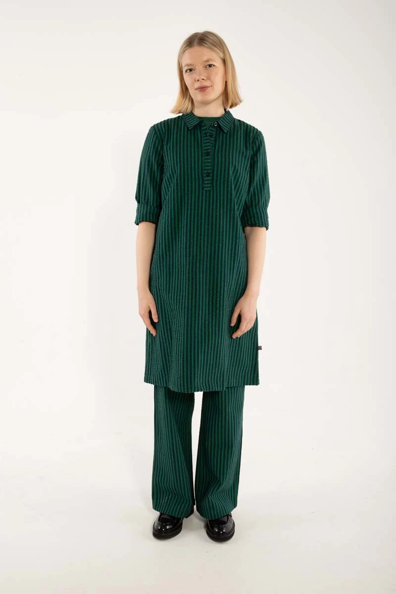 Danecarnation Seersucker Dress Dk Navy/Dk Pine