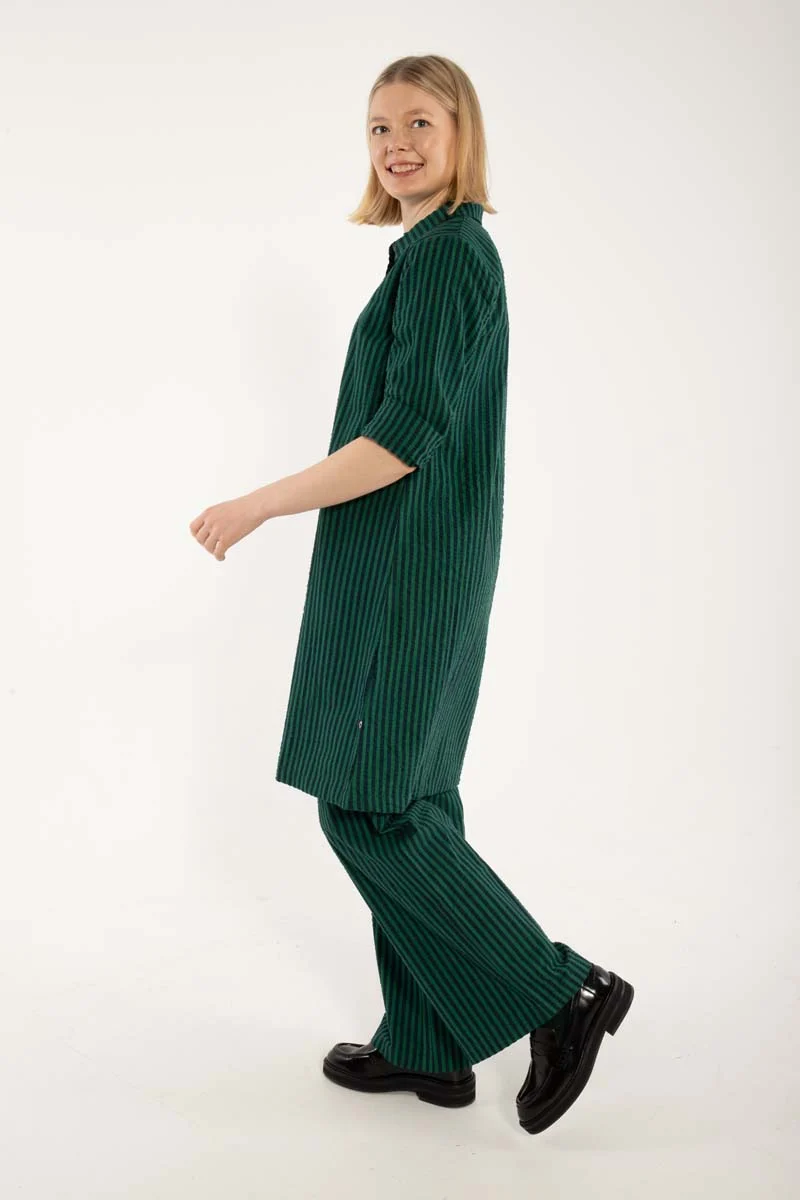 Danecarnation Seersucker Dress Dk Navy/Dk Pine