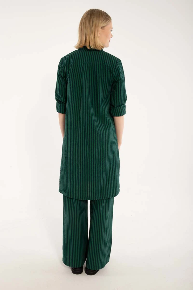 Danecarnation Seersucker Dress Dk Navy/Dk Pine