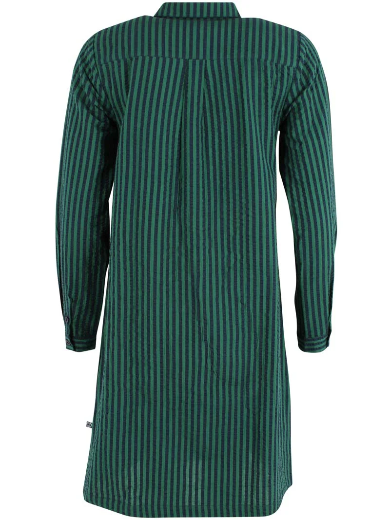 Danecarnation Seersucker Dress Dk Navy/Dk Pine