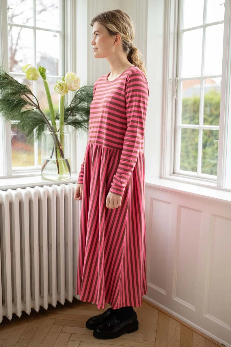 Danekroeyer LS Modal Dress Dk Brick/Spicy Pink