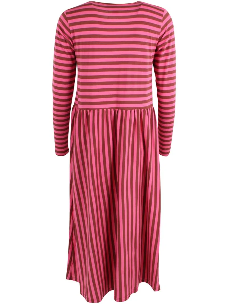 Danekroeyer LS Modal Dress Dk Brick/Spicy Pink