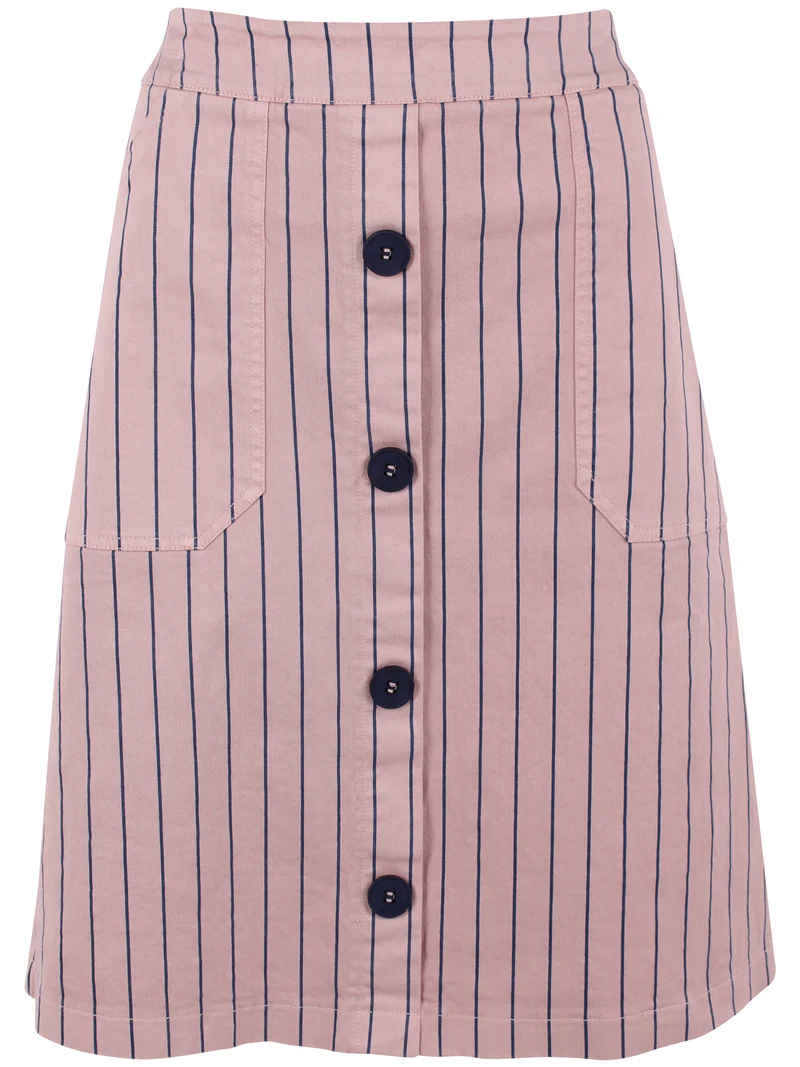 Danekage Stretch Canvas Skirt Light Rose/Dk Navy