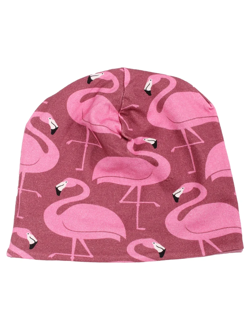 Dyrloeve Beanie Old Rose FLAMINGO/STRIPE Reversible