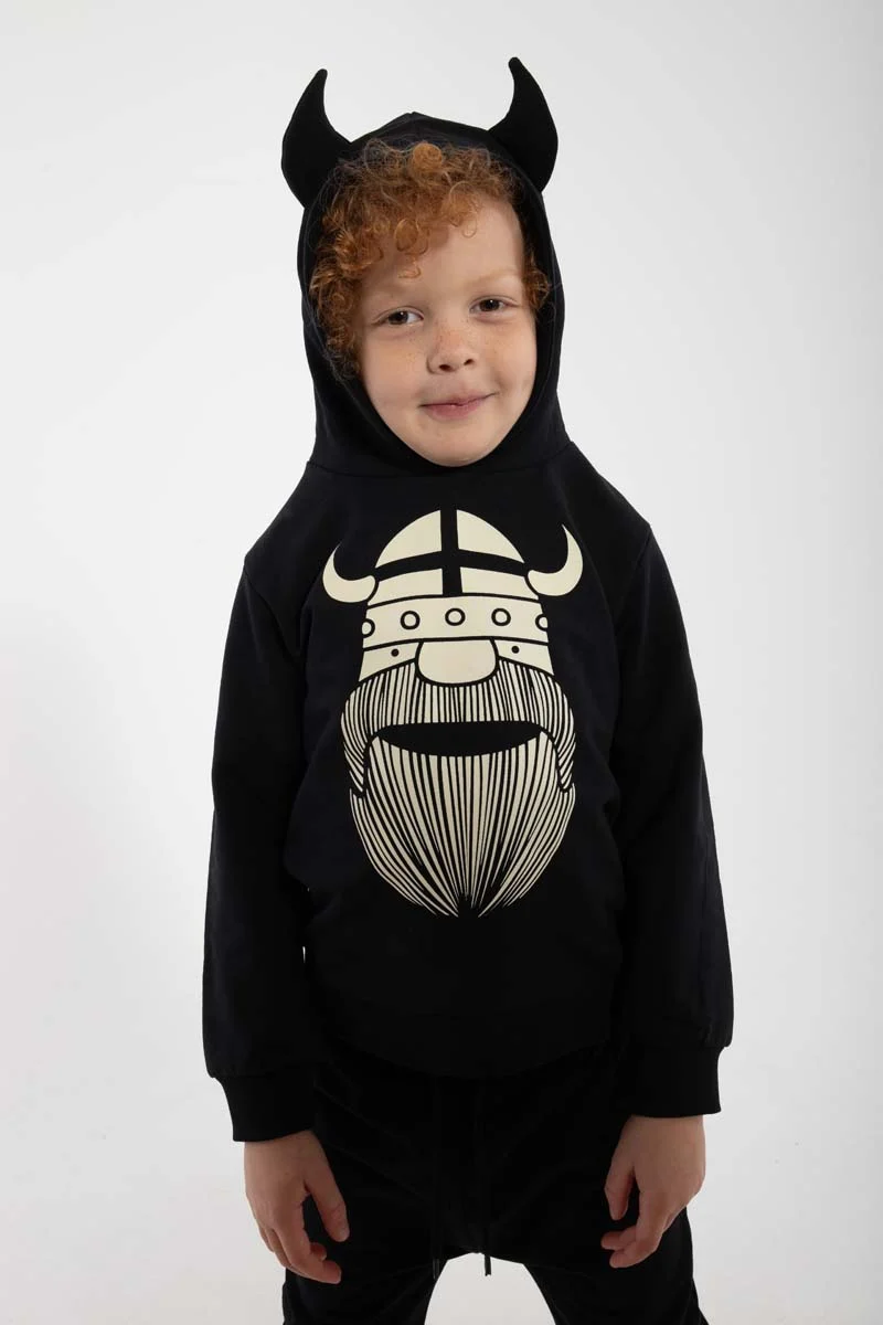 Danewarrior Hoodie Black ERIK ( GLOW IN THE DARK )
