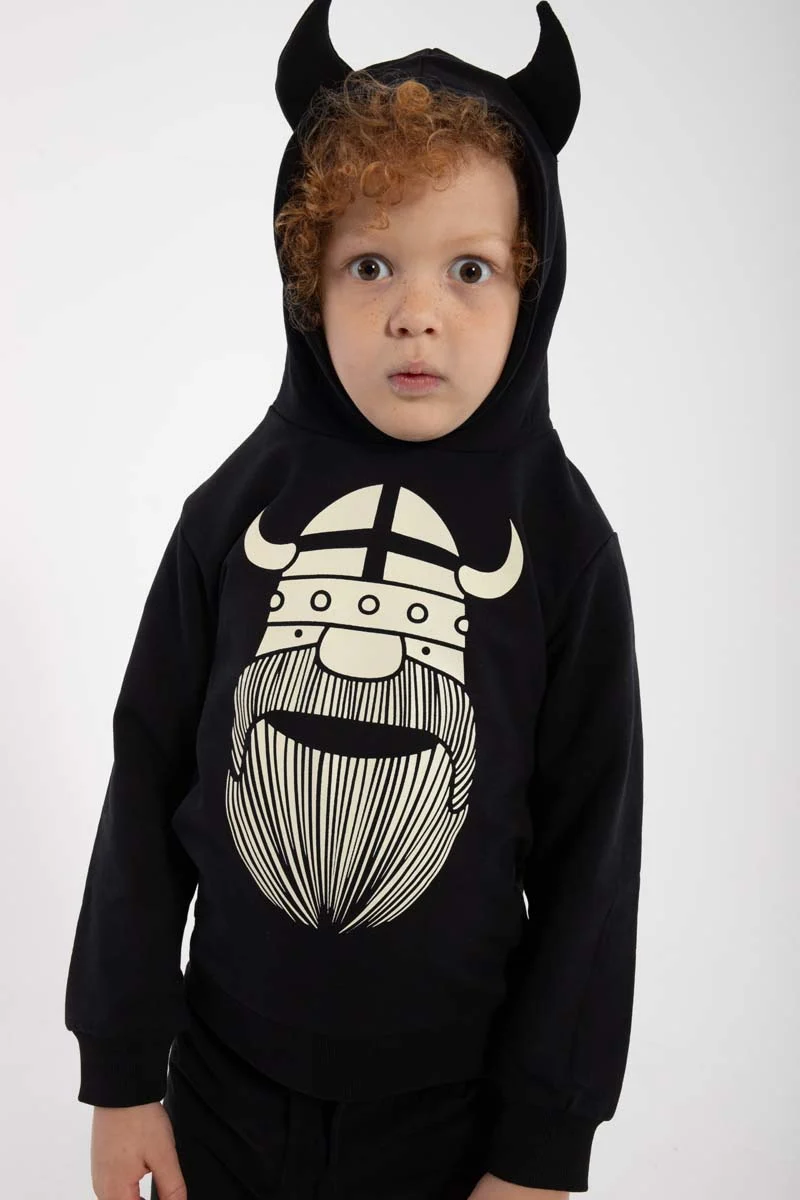 Danewarrior Hoodie Black ERIK ( GLOW IN THE DARK )