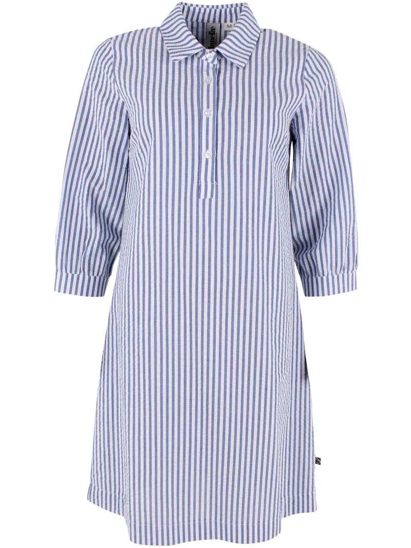 Danecarnation Seersucker Dress Dk Navy/Chalk