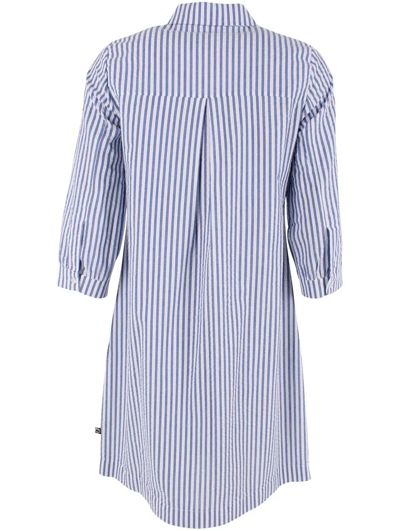 Danecarnation Seersucker Dress Dk Navy/Chalk