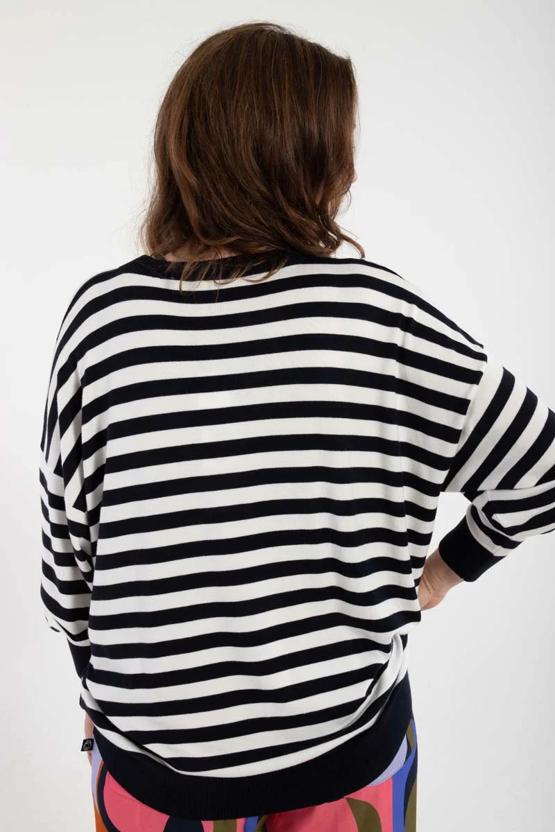 Danechill Viscose Sweater Dk Navy/Chalk