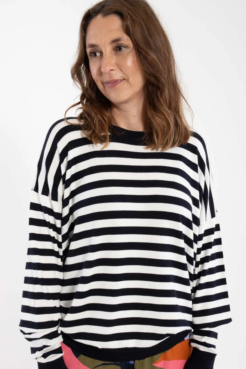 Danechill Viscose Sweater Dk Navy/Chalk