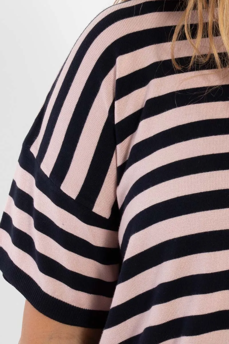 Danesolbad Viscose Tee Dk Navy/Rose Beige