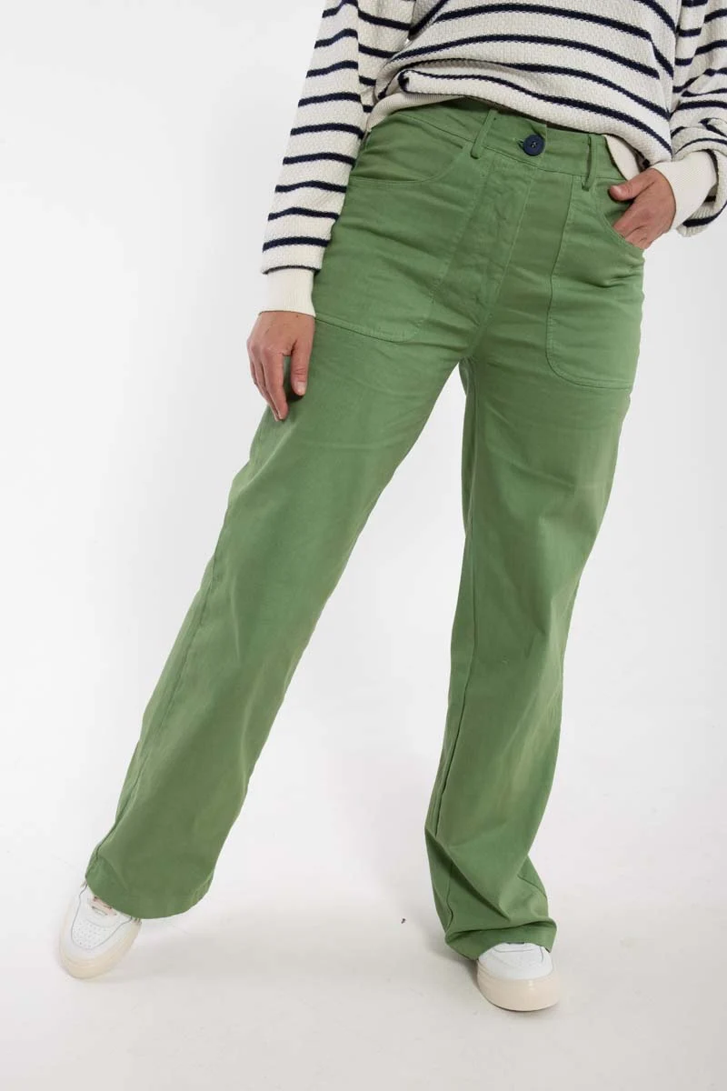 Danedaisy Stretch Twill Pants Fatique Green