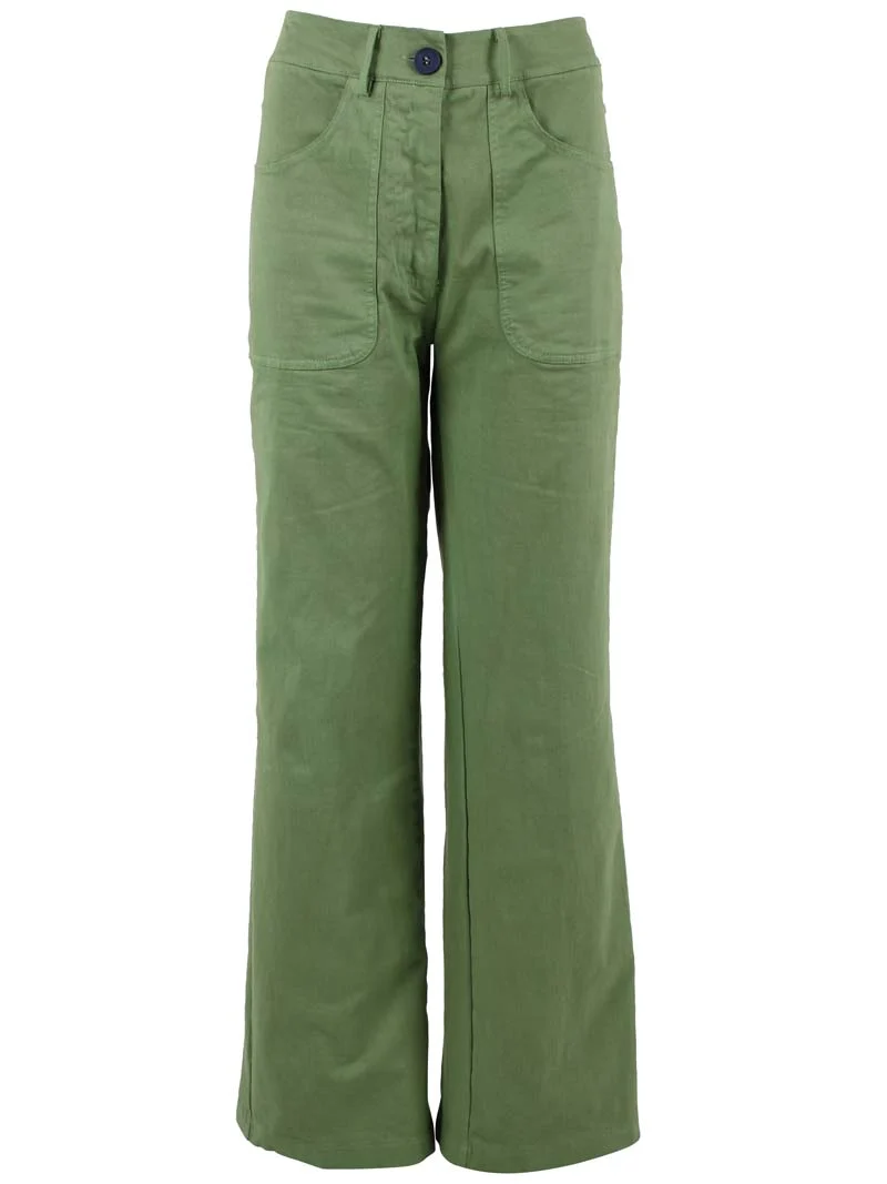 Danedaisy Stretch Twill Pants Fatique Green
