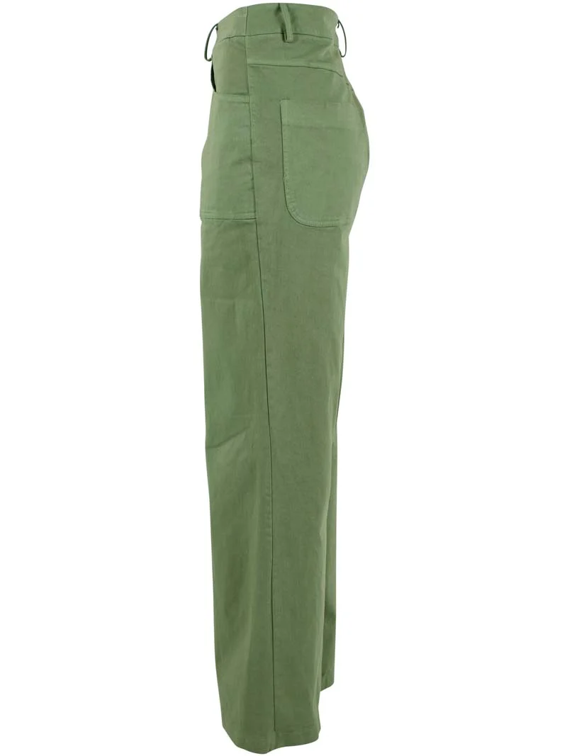 Danedaisy Stretch Twill Pants Fatique Green