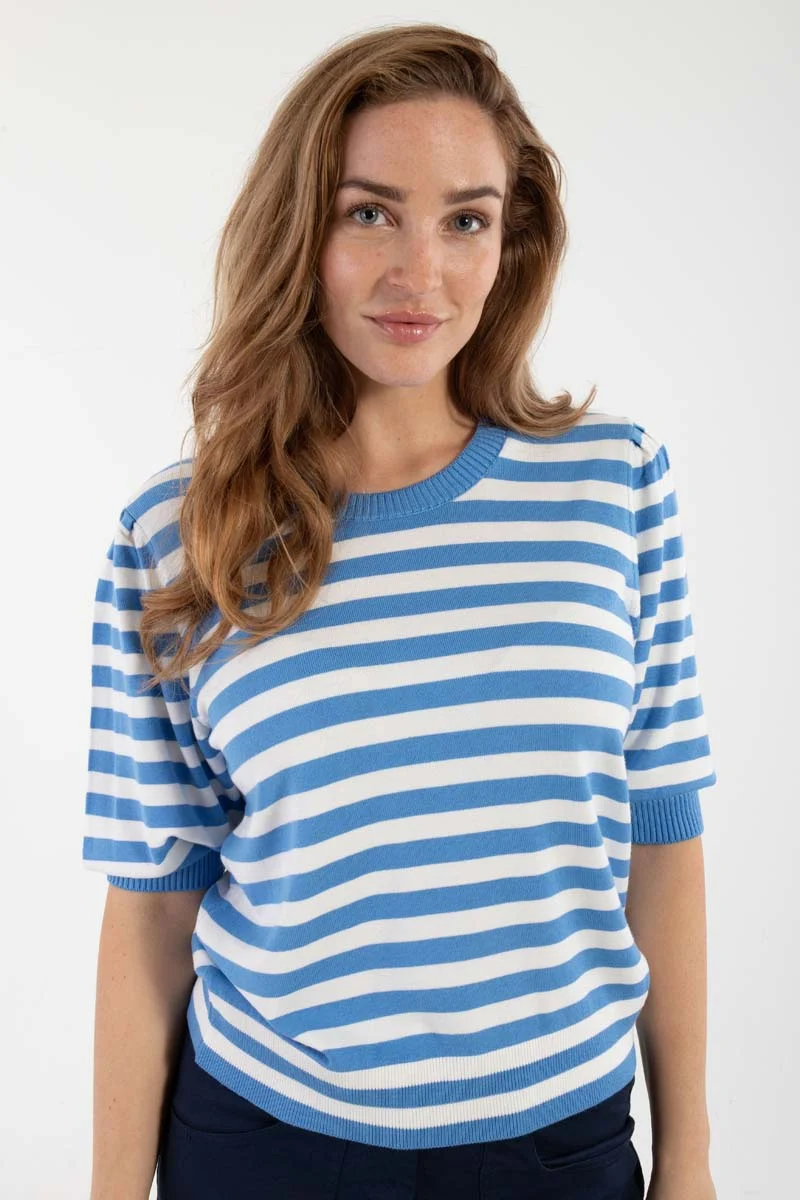 Daneapertif Viscose Tee Waterblue/Chalk