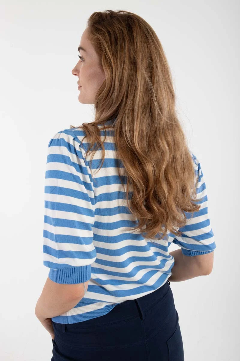 Daneapertif Viscose Tee Waterblue/Chalk